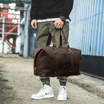 Otto Vintage-style Leather Weekender Duffel Bag by Wolph